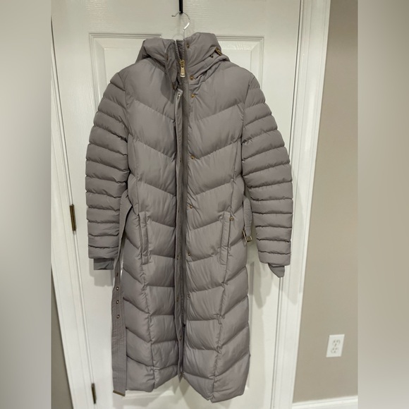 Long Hooded Puffer Jacket Grey - M - Picture 15 of 16